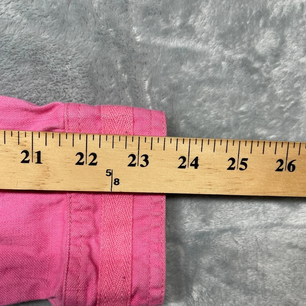 Liz Claiborne Denim Jacket Womens Small Pink Stretch Button Front‎ Trucker Coat